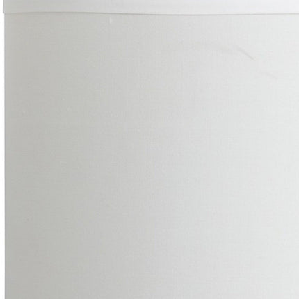19" Silver Bedside Table Lamp With White Drum Shade HomeRoots