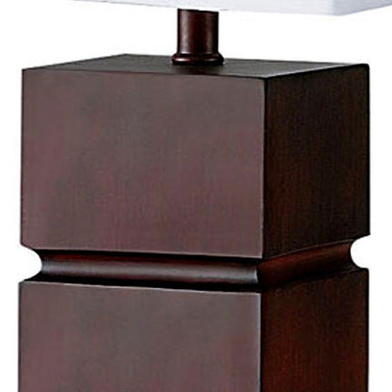 27" Brown Bedside Table Lamp With White Shade HomeRoots