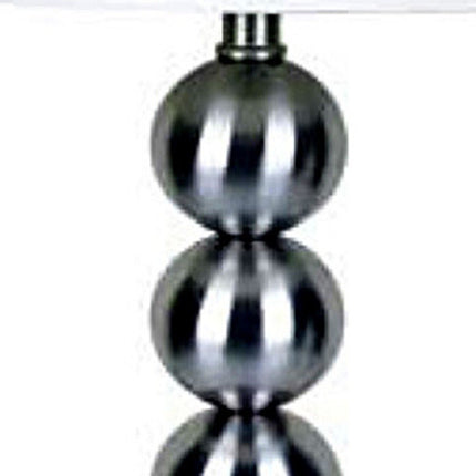 Silver Bauble Table Lamp with White Shade HomeRoots