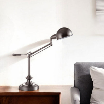 Silver Metal Swing Arm Table Lamp HomeRoots
