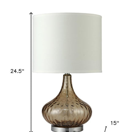 Brown Textured Glass Table Lamp HomeRoots