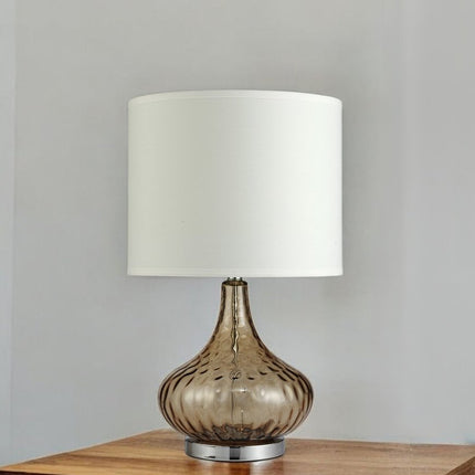 Brown Textured Glass Table Lamp HomeRoots