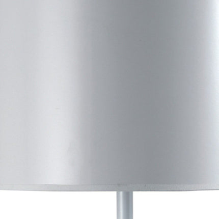 25" White Metal Table Lamp With White Classic Drum Shade HomeRoots