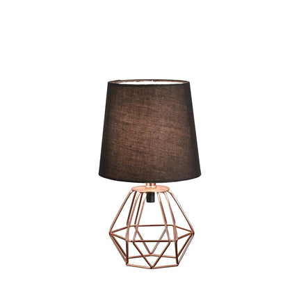 11" Copper Bedside Table Lamp With Black Empire Shade HomeRoots