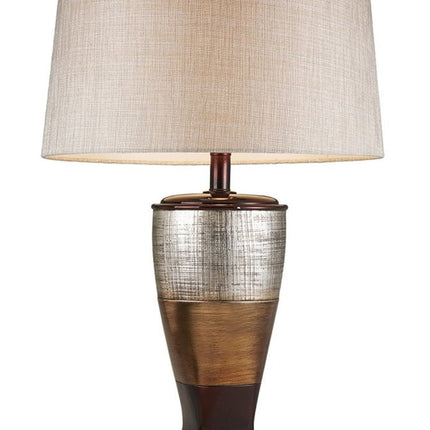 Exotic Brown and Gold Wide Stripe Table Lamp HomeRoots
