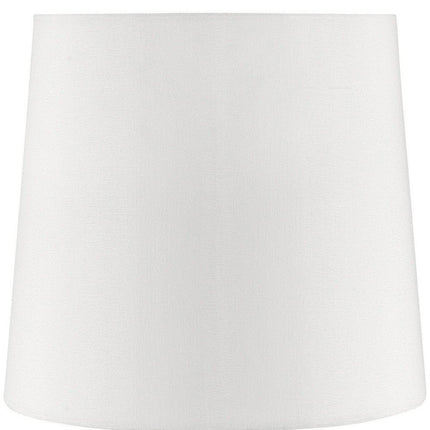 17" White Metal Bedside Table Lamp With Off-White Shade HomeRoots