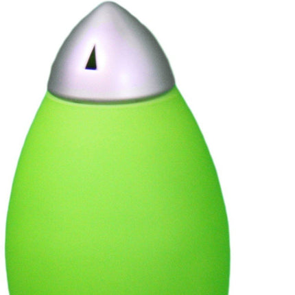 11" Green And Silver Acrylic And Metal Rocket Shaped Bedside Lamp HomeRoots