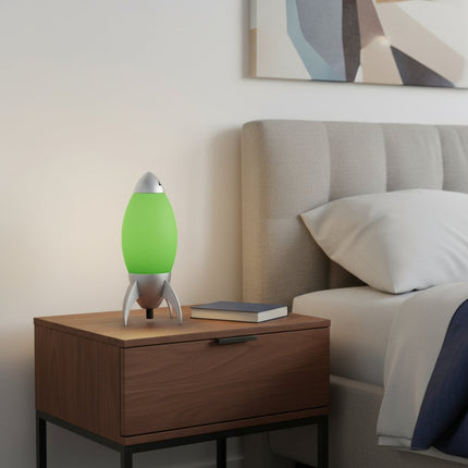 11" Green Acrylic Bedside Table Lamp With Green Shade HomeRoots