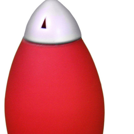 11" Red And Silver Acrylic And Metal Rocket Shaped Bedside Lamp HomeRoots