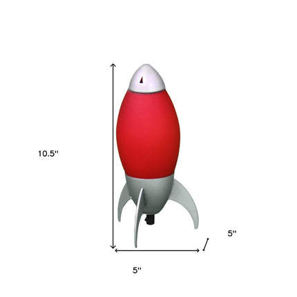 11" Red Acrylic Bedside Table Lamp With Red Shade HomeRoots