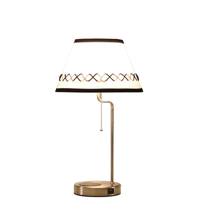 20" Silver Bedside Table Lamp With Off White Empire Shade HomeRoots