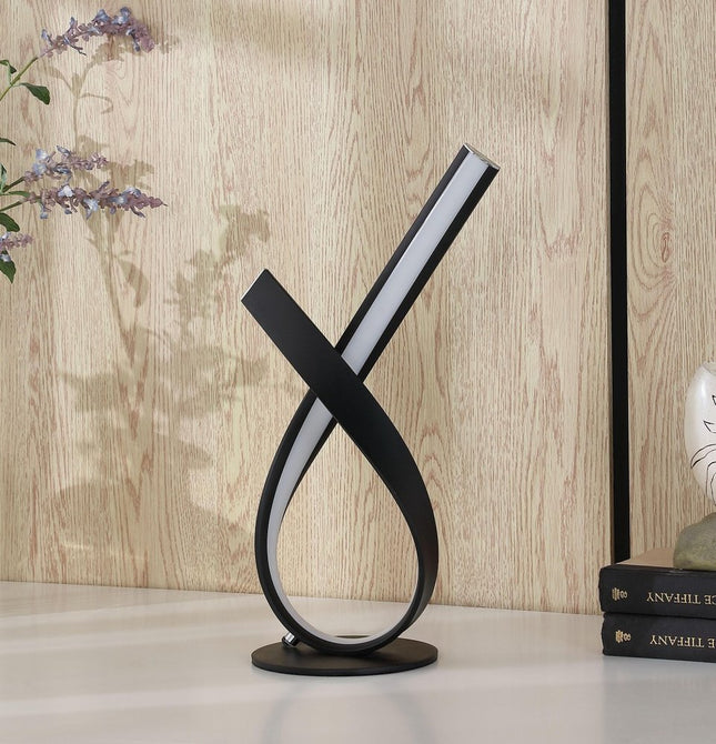 17" Black Bedside Led Table Lamp HomeRoots
