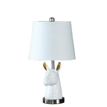 21" Silver Bedside Table Lamp With White Empire Shade HomeRoots