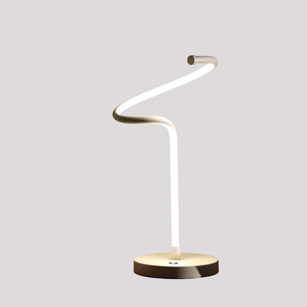 18" White Curvy Spiral LED Table Lamp HomeRoots