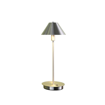 17" Silver Metal Bedside Table Lamp With Silver Cone Shade HomeRoots