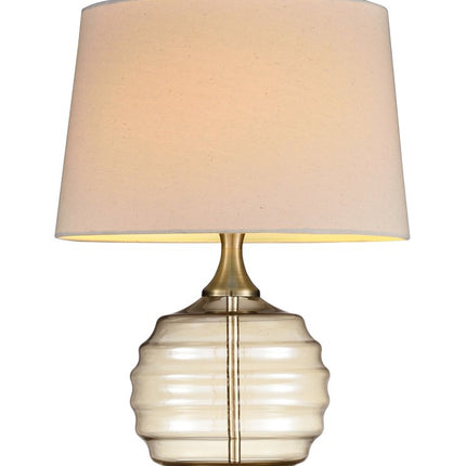 23" Off-White Metal Bedside Table Lamp With Off-White Shade HomeRoots