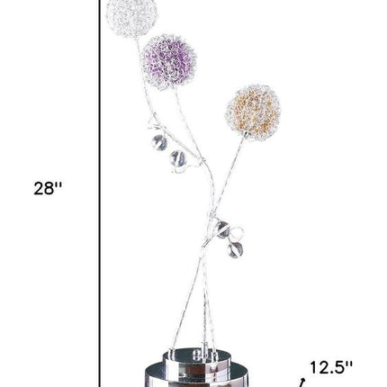 28" Clear Three Light Bedside Led Table Lamp HomeRoots