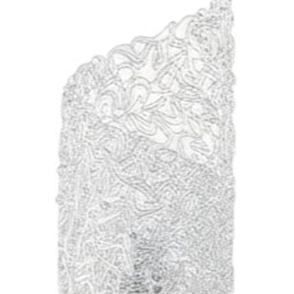 22" Silver Bedside Table Lamp With White Swirl Novelty Shade HomeRoots
