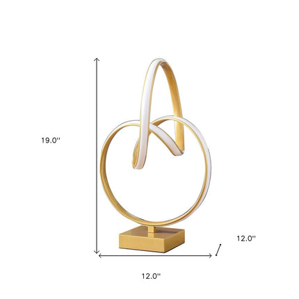 19" Gold Metal Abstract Geo LED Table Lamp HomeRoots