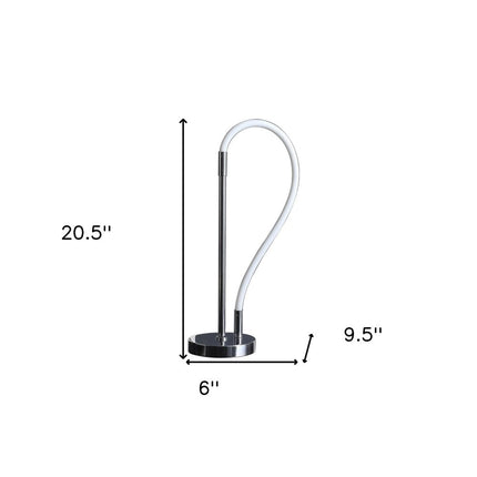 21" Silver Bedside Led Table Lamp HomeRoots
