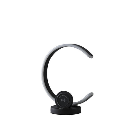 13" Black Contempo Shape LED  with USB Desk or Table Lamp HomeRoots