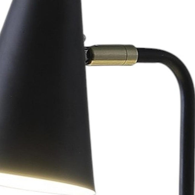 20" Black Desk Table Lamp With Black Cone Shade HomeRoots