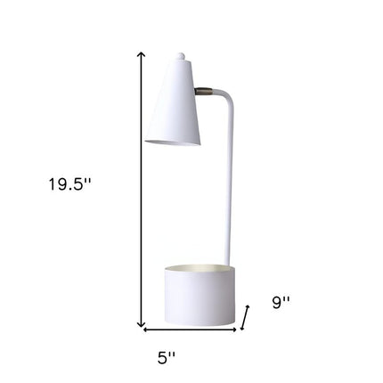 20" Compact White Metal Desk Lamp HomeRoots