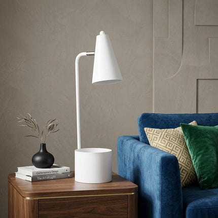20" Compact White Metal Desk Lamp HomeRoots