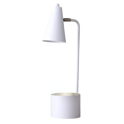 20" Compact White Metal Desk Lamp HomeRoots