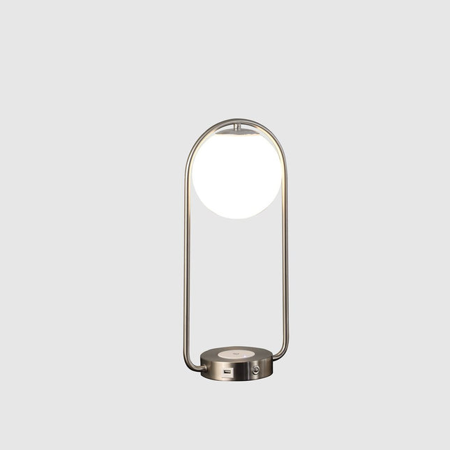 19" Silver Clip Globe USB Table Lamp HomeRoots