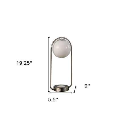 19" Silver Clip Globe USB Table Lamp HomeRoots