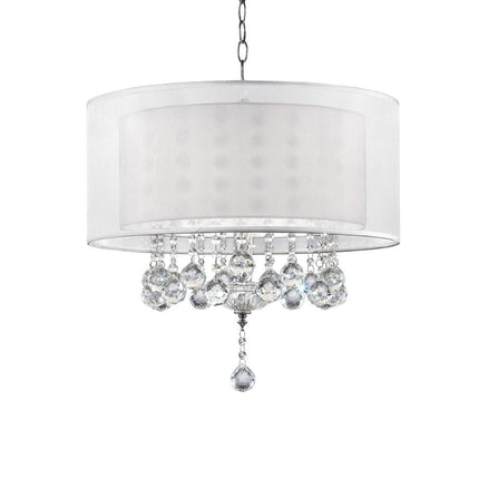 Chic Silver Ceiling Lamp with Crystal Accents and Silver Shade HomeRoots
