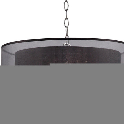 Contempo Silver Ceiling Lamp with Black Shade and Crystal Accents HomeRoots