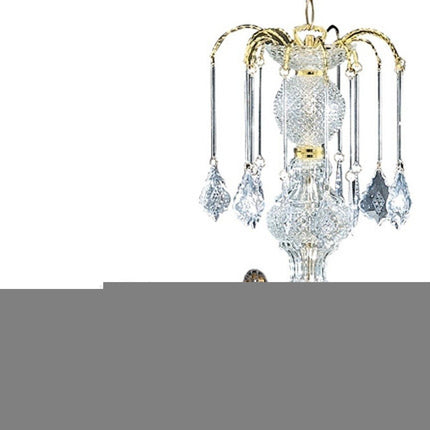 Two Tier Crystal and Gold Hanging Chandelier Light HomeRoots