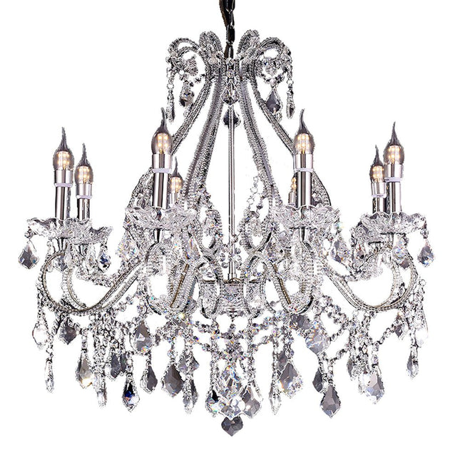 Candle Style Empire Eight Light Transparent Glass Led Ceiling Light HomeRoots