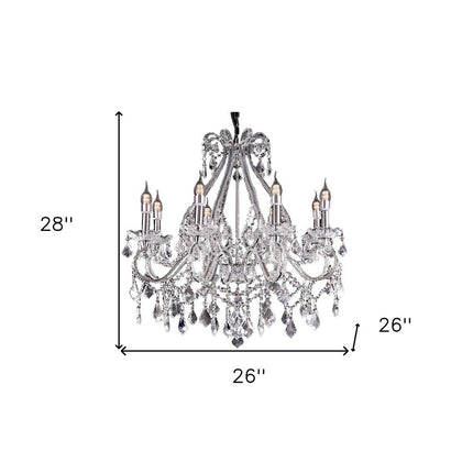 Candle Style Empire Eight Light Transparent Glass Led Ceiling Light HomeRoots