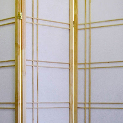 70" Brown And White Heavy Duty Rice Paper Folding Three Panel Screen Room Divider HomeRoots
