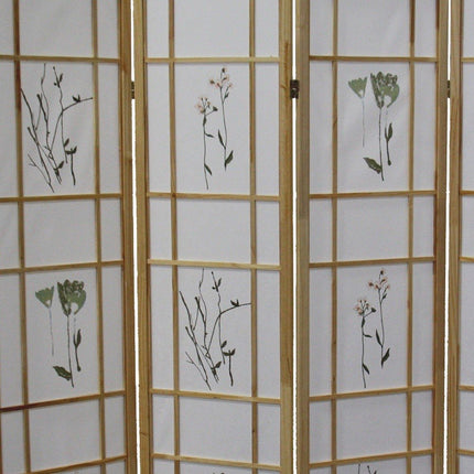 70" Natural Heavy Duty Rice Paper Folding Four Panel Screen Room Divider HomeRoots