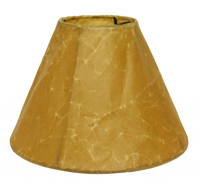 10" Brown Slanted Empire Crinkle Oil Paper Lampshade HomeRoots