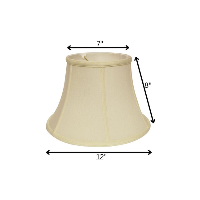 12" Ivory Drum Monay Shantung Lampshade HomeRoots