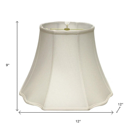White Monay Shantung Silk Bell Lamp Shade HomeRoots
