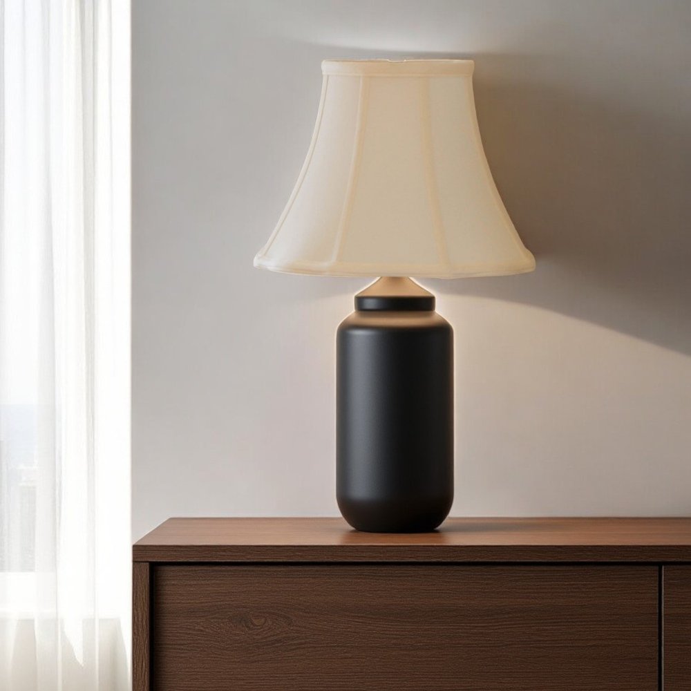 White Monay Shantung Silk Bell Lamp Shade