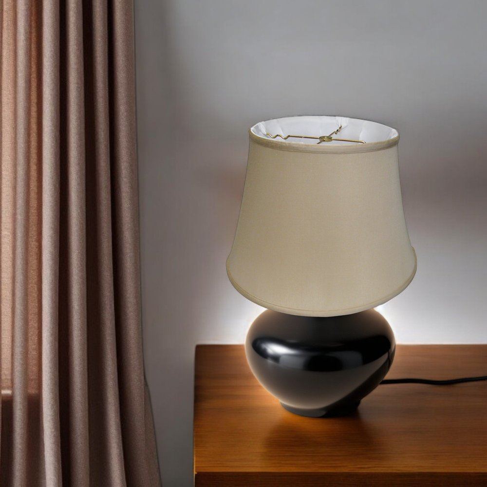 Brown Pongee Silk Bell Lamp Shade
