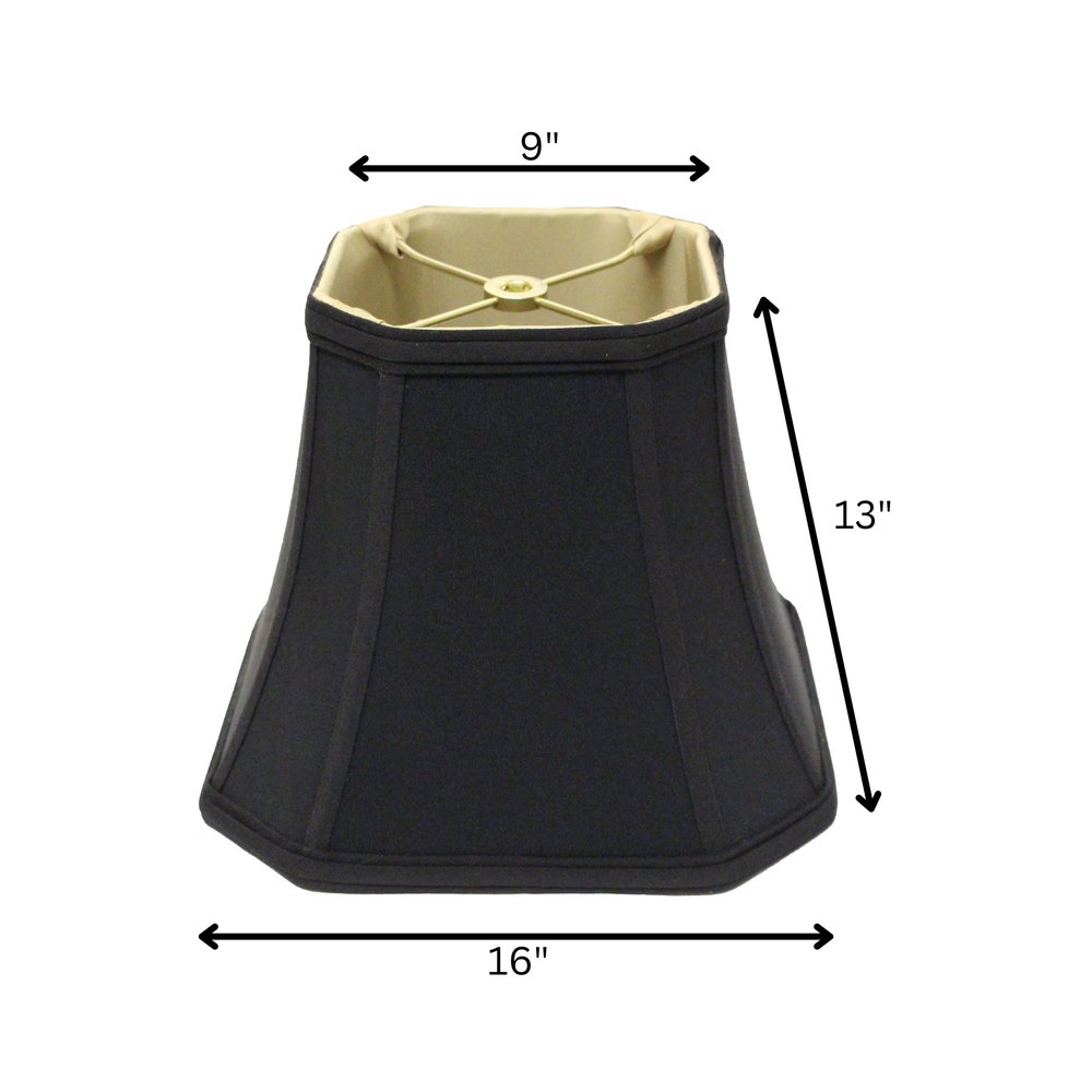 16" Black with Bronze Lining Slanted Square Bell No Slub Lampshade