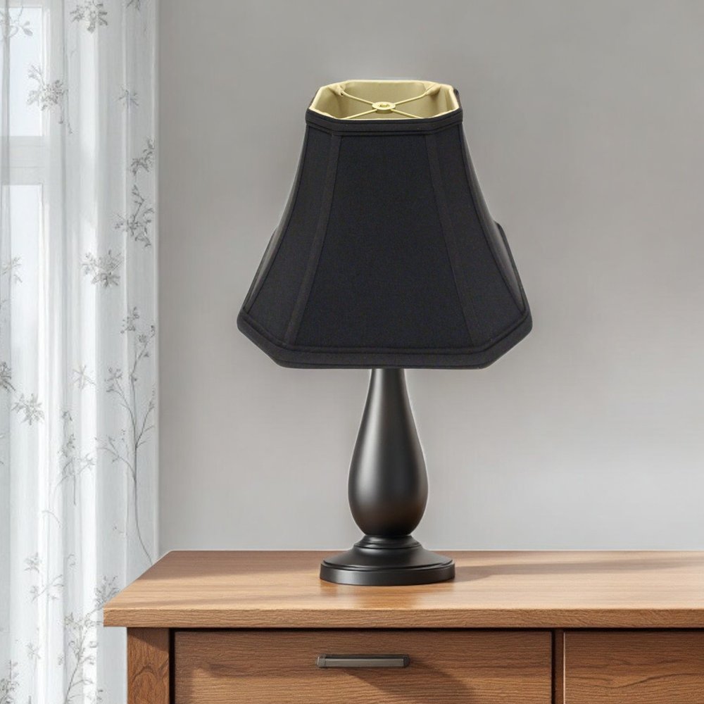 18" Black with Bronze Lining Slanted Square Bell No Slub Lampshade