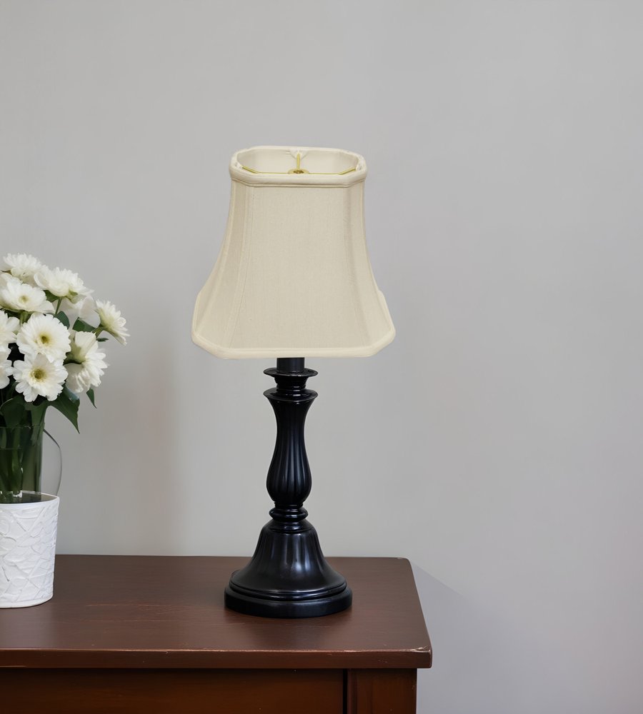 14" White Slanted Rectange Bell Monay Shantung Lampshade