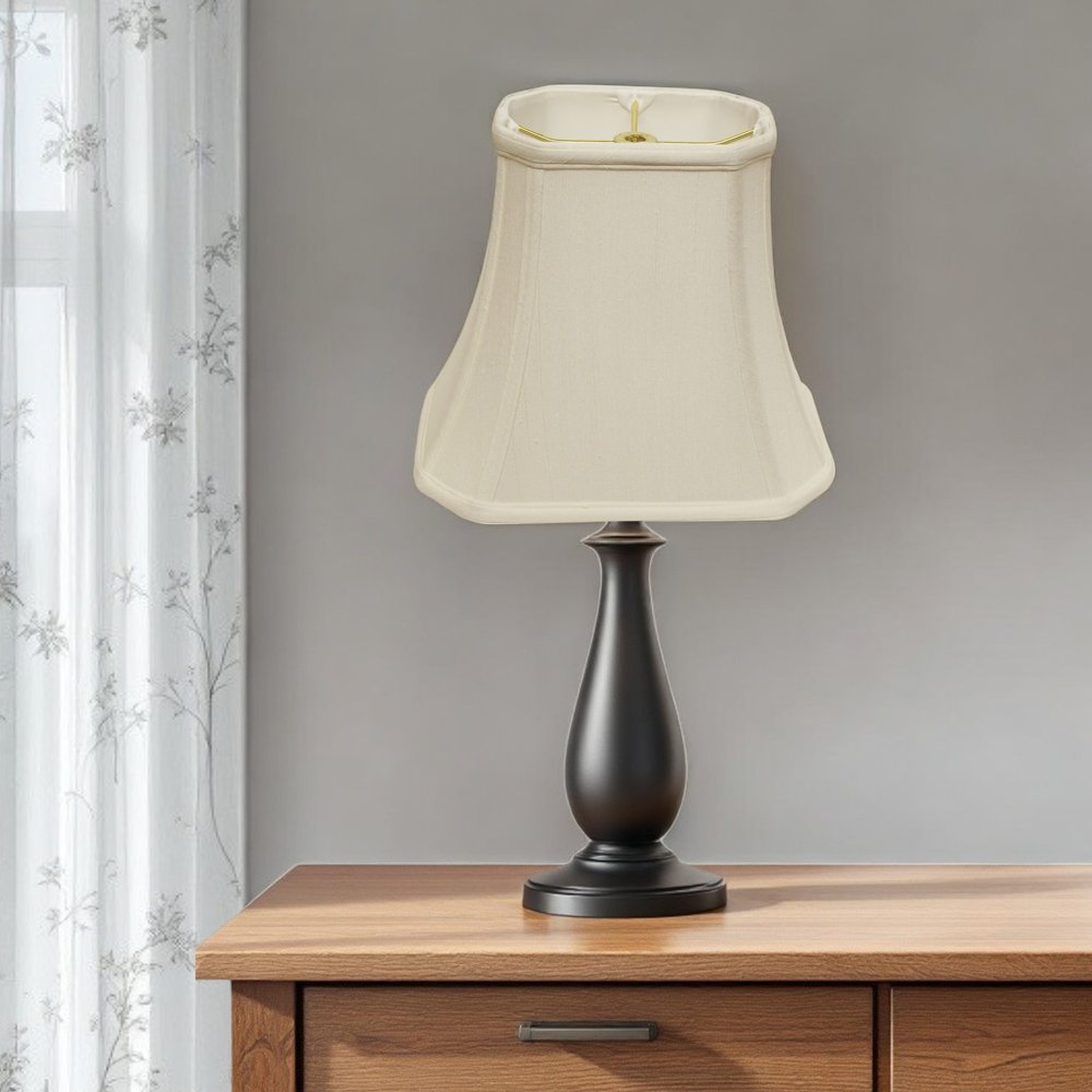 White Monay Shantung Silk Bell Lamp Shade