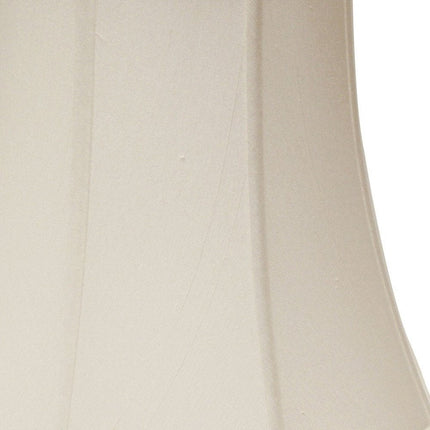 White Monay Shantung Silk Bell Lamp Shade HomeRoots