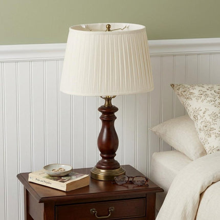 White Linen Pleated Oval Lamp Shade HomeRoots
