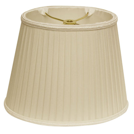 Ivory Shantung Silk Pleated Oval Lamp Shade HomeRoots